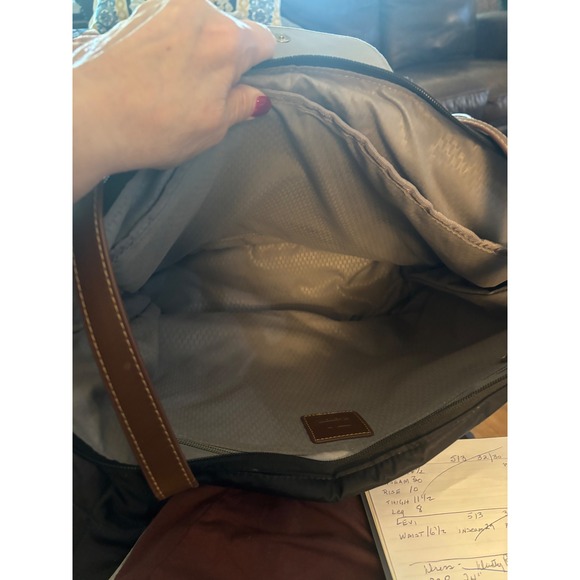 Cutter & Buck Black Nylon Leather Trim Tote Bag Ameriprise Zip Top Work Travel - Picture 9 of 14